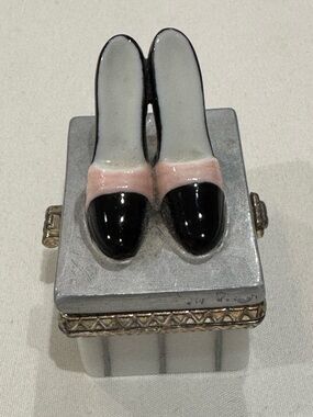 PHB Collection Fashion High Heel Black and Pink Shoe Trinket Box